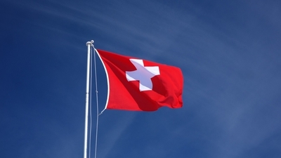 Middle schweizer flagge