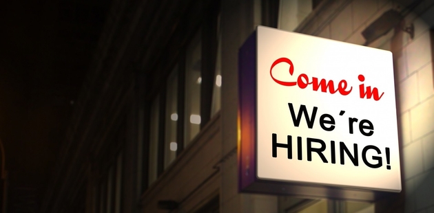 Big building neon sign communication job job offer