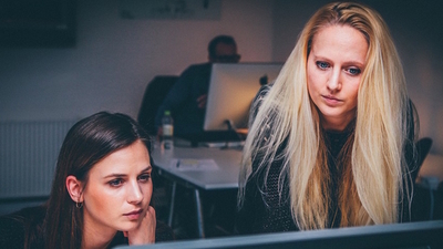 Middle women working professional attitude